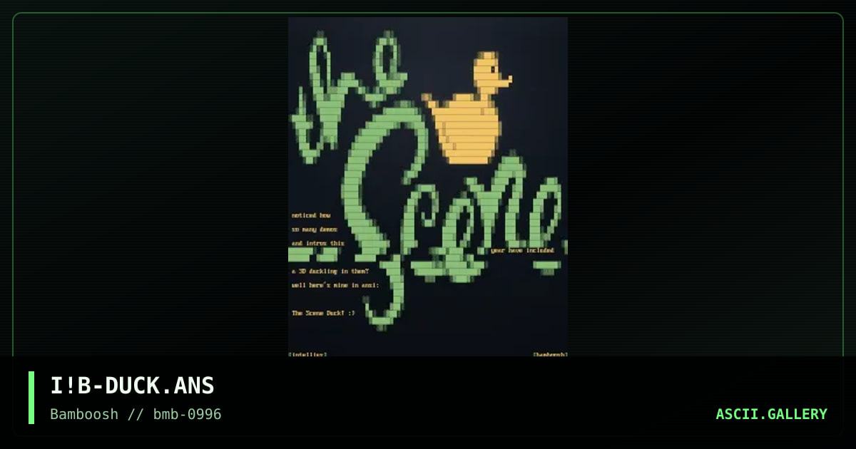The Scene Duck, by intellius, 1996