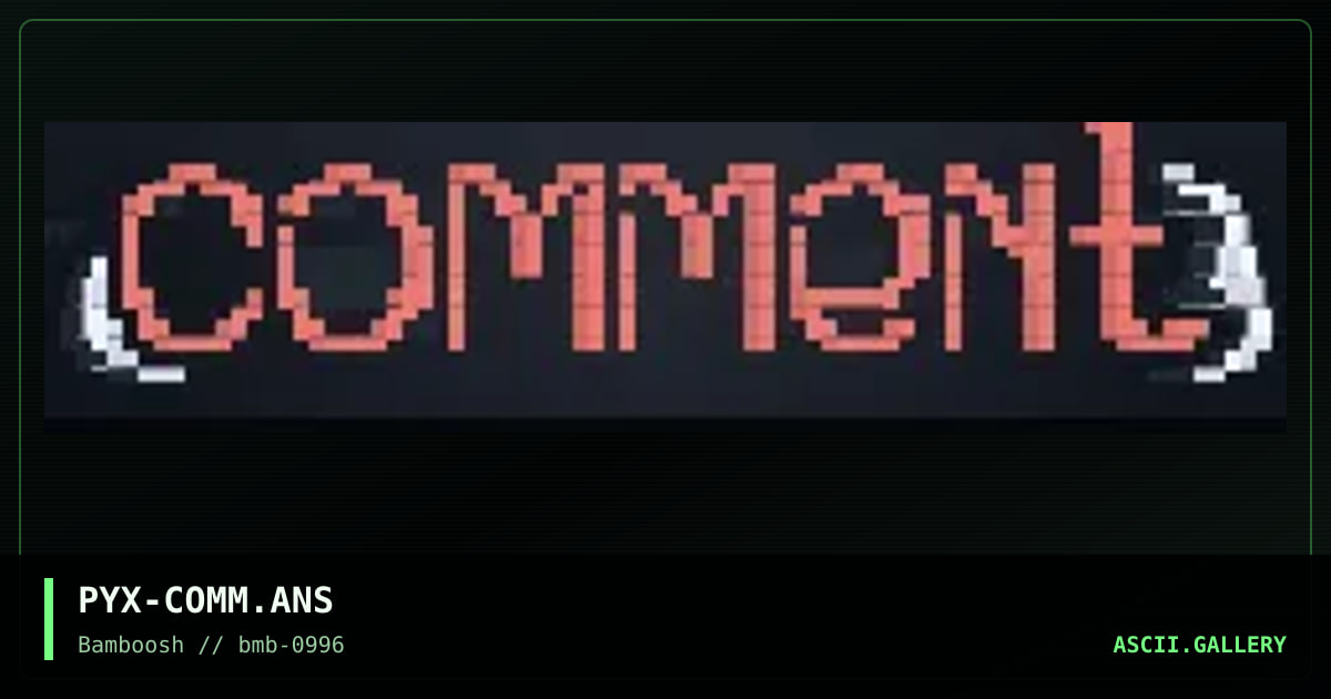 Comment To Sysop [ans], by pyx, 1996