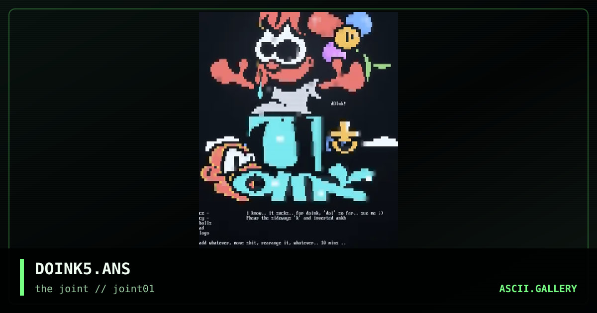 DOINK5.ANS, by the joint, 1996