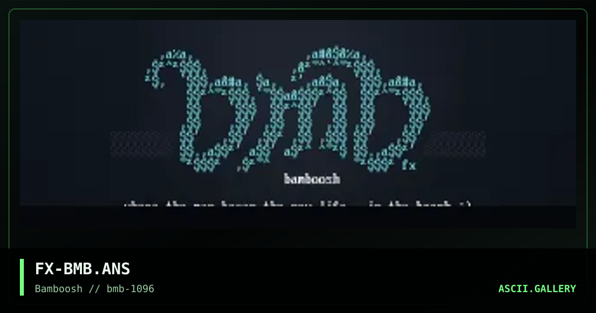 Bamboosh logo #1, by flux, 1996