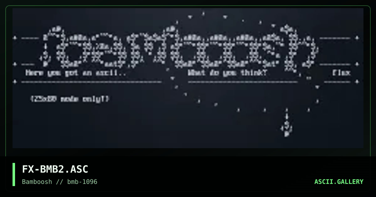 Bamboosh Logo #2, by flux, 1996