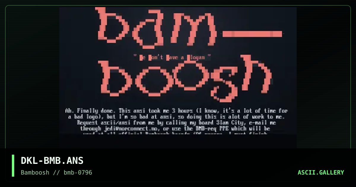 Bamboosh ansi, by darklord, 1996