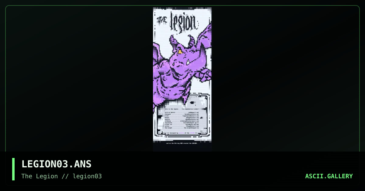 this is the legion, by maestro, 1998