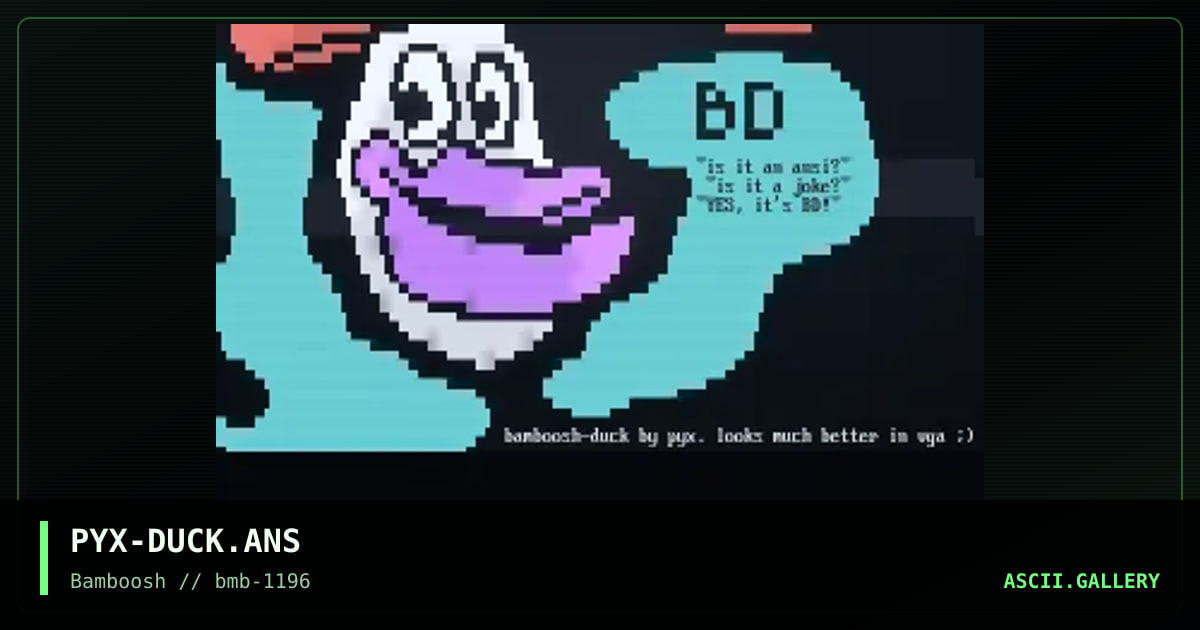 Duck, by pyx, 1996