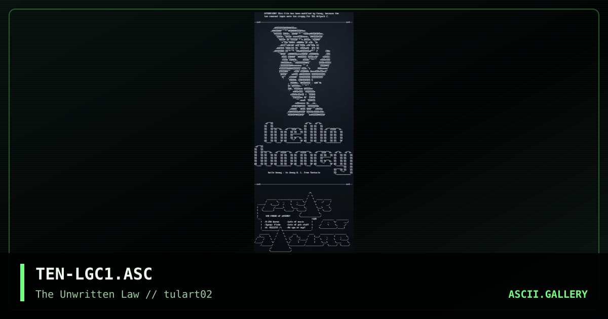 Ascii Colly #1, by tentacle, 1996