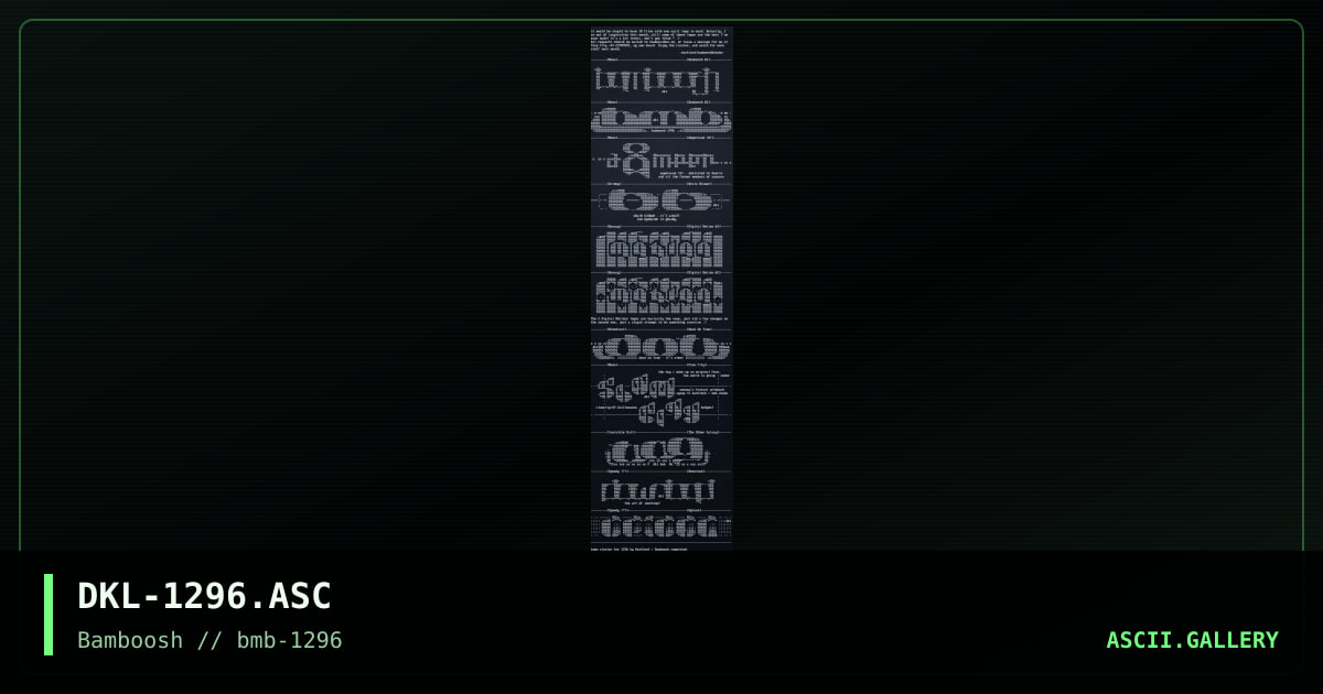 Ascii logo cluster, by darklord, 1996