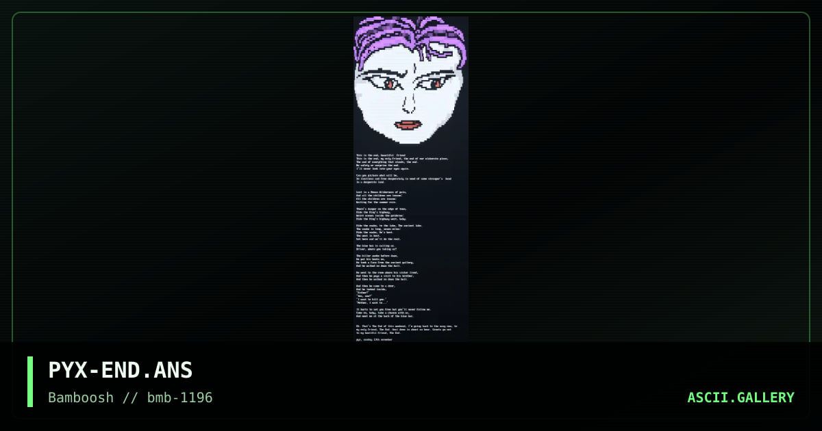 The End, by pyx, 1996