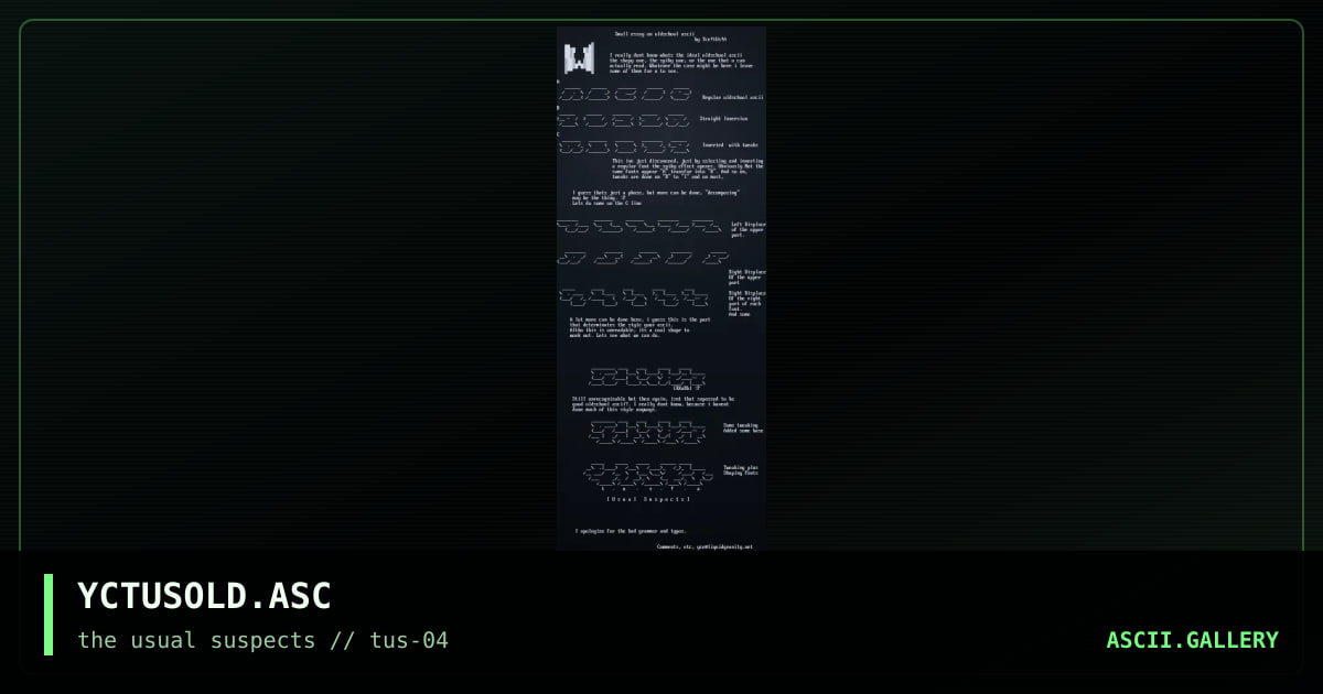 YCTUSOLD.ASC, by yce, 2001