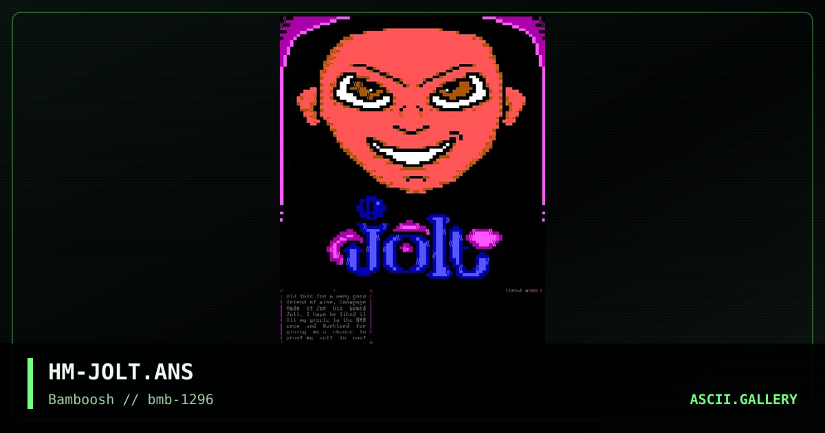 Jolt!, by head monk, 1996