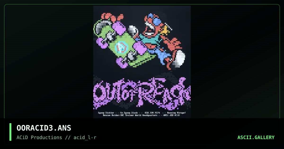 OORACID3.ANS, by jed, 1990