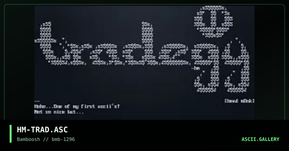 tradegy, by head monk, 1996