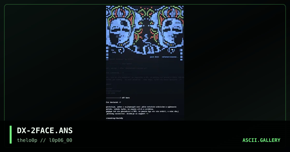 two faces for l0p#6, by dexter, 2000