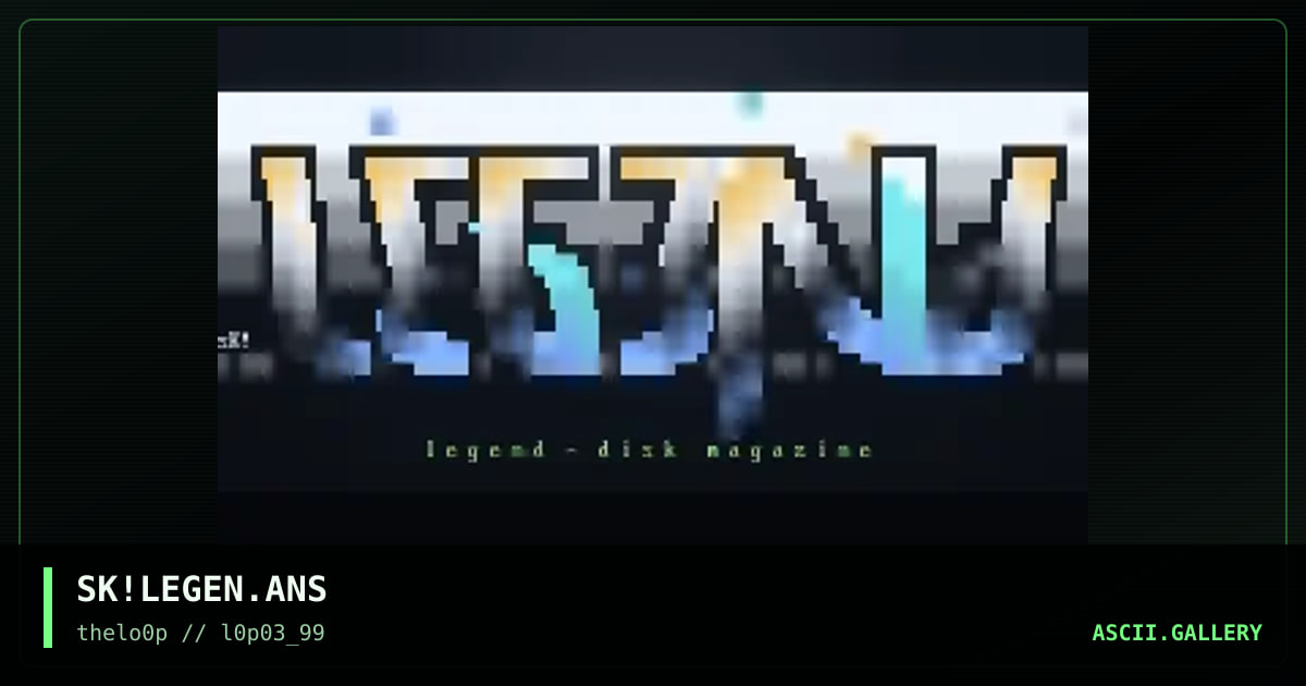 lEGEND - dISK mAGAZINE, by simonking, 1999