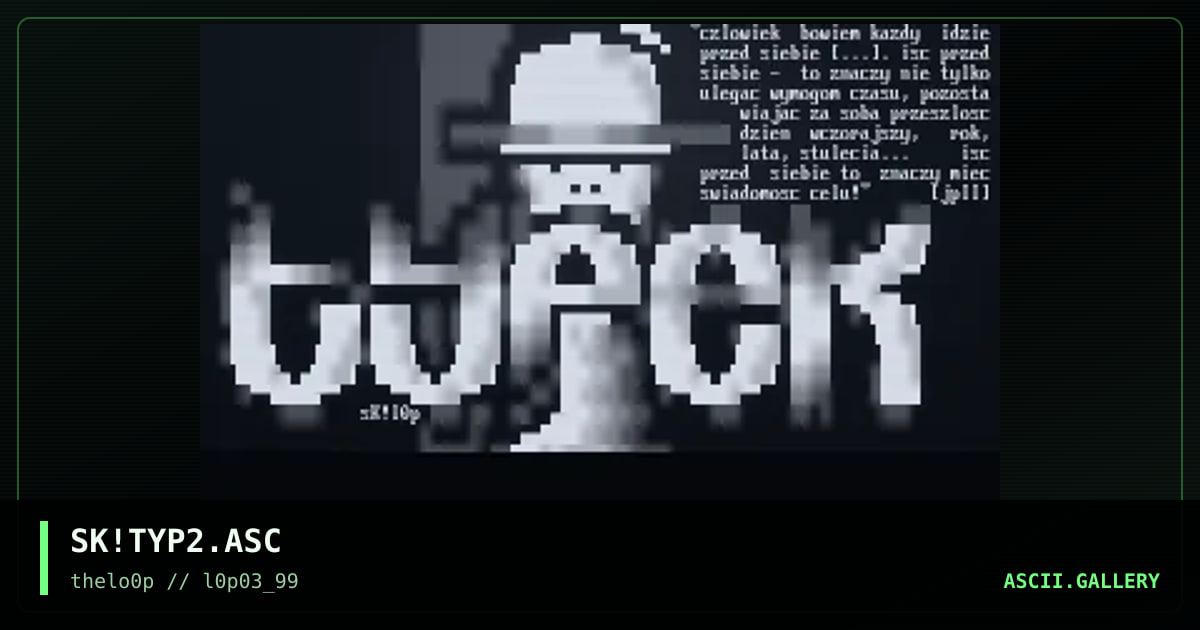 tYPEK + git motto, by simonking, 1999
