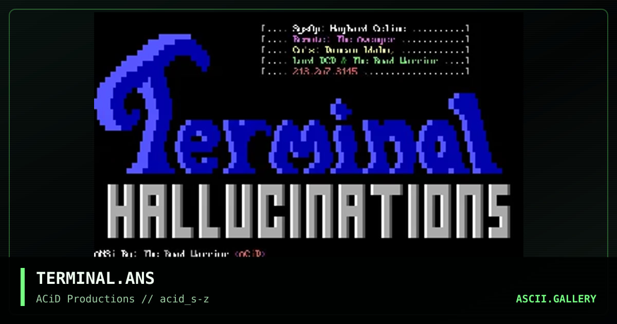 TERMINAL.ANS, by the road warrior, 1990