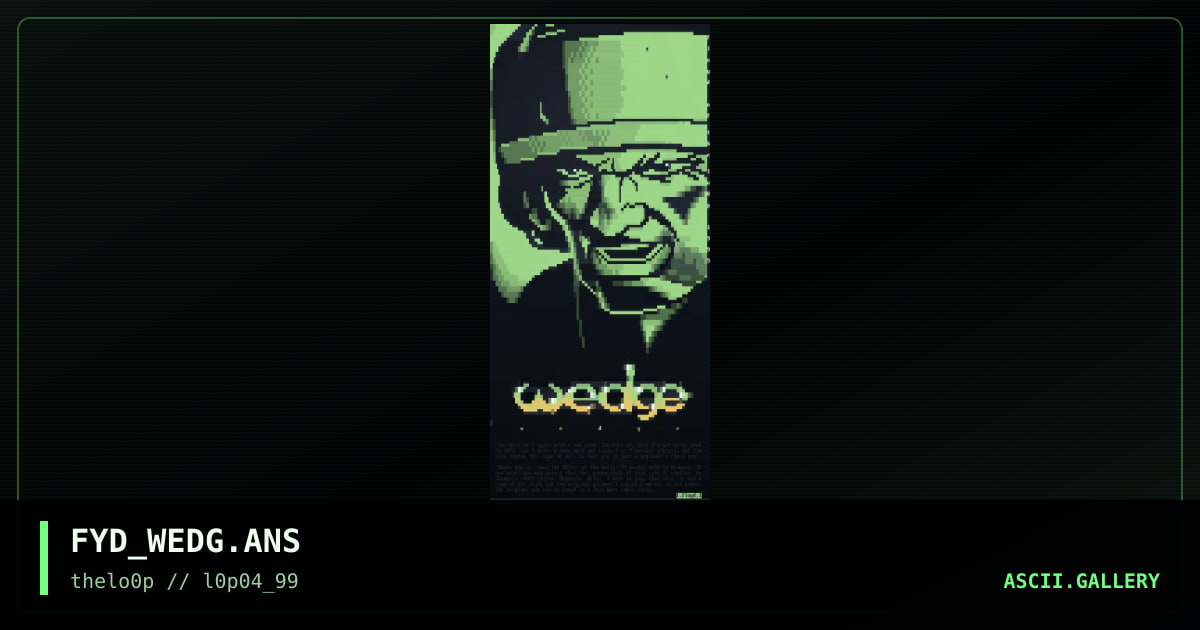 FYD_WEDG.ANS, by floyd, 1999