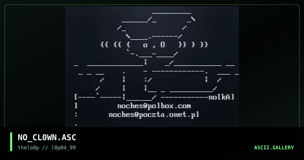NO_CL0WN.ASC, by noches, 1999