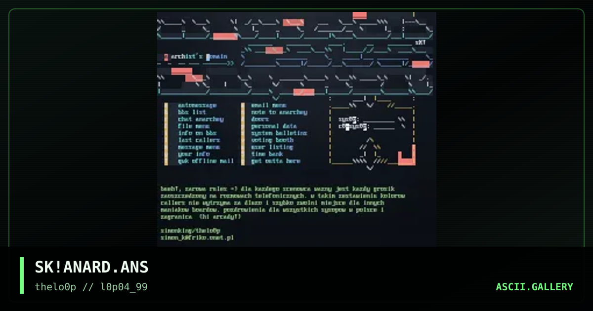 aNARCHIST's dOMAIN BBS, by simonking, 1999