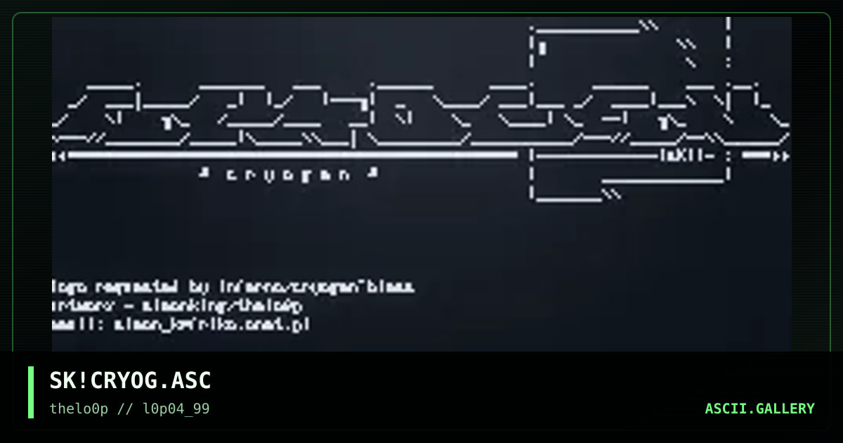 SK!CRYOG.ASC, by simonking, 1999