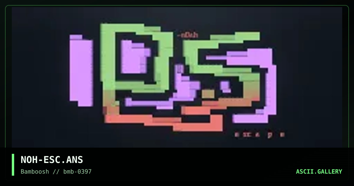 escape, by noah, 1997