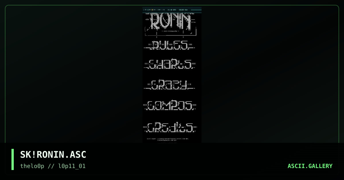 SK!RONIN.ASC, by simonking, 2001