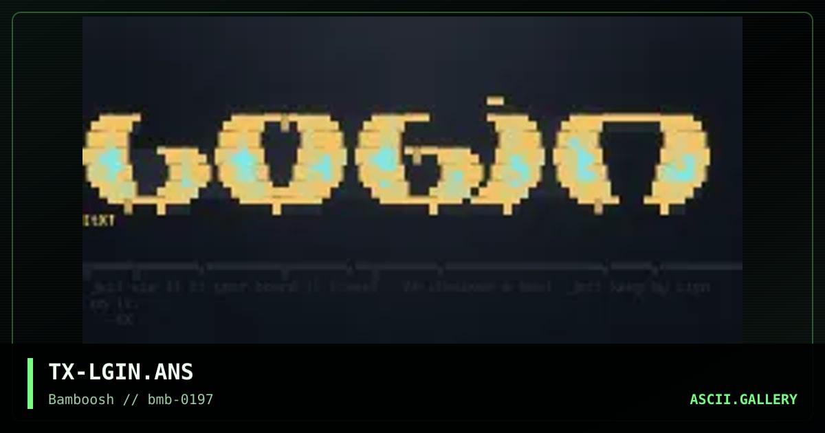 FREE LOGiN ANSi! :), by tektronix, 1997