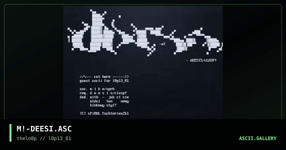 M!-DEESI.ASC, by mike, 2001
