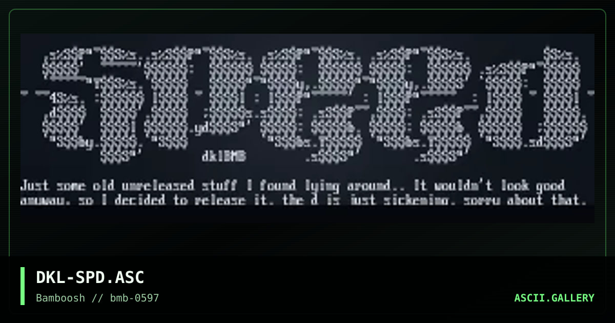 Speed, by darklord, 1997