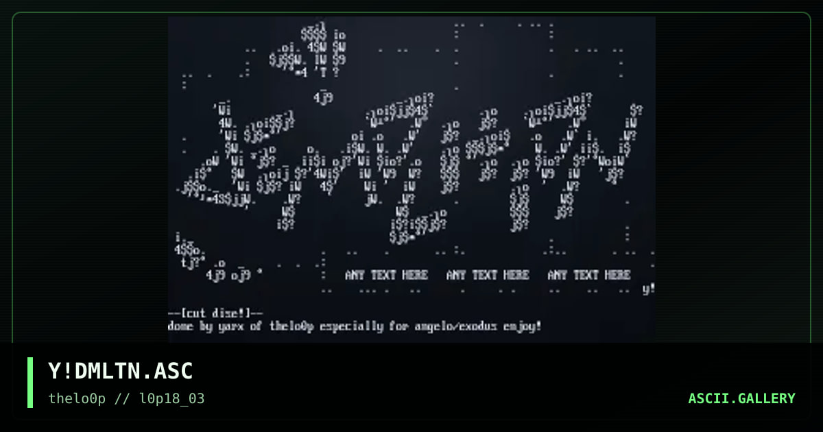 Y!DMLTN.ASC, by yarx, 2003