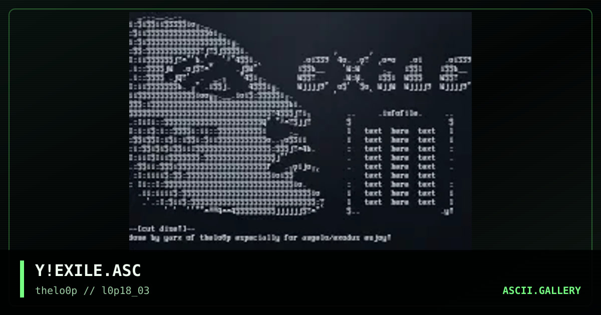 Y!EXILE.ASC, by yarx, 2003