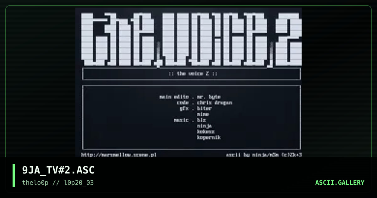 9JA_TV#2.ASC, by ninja, 2003