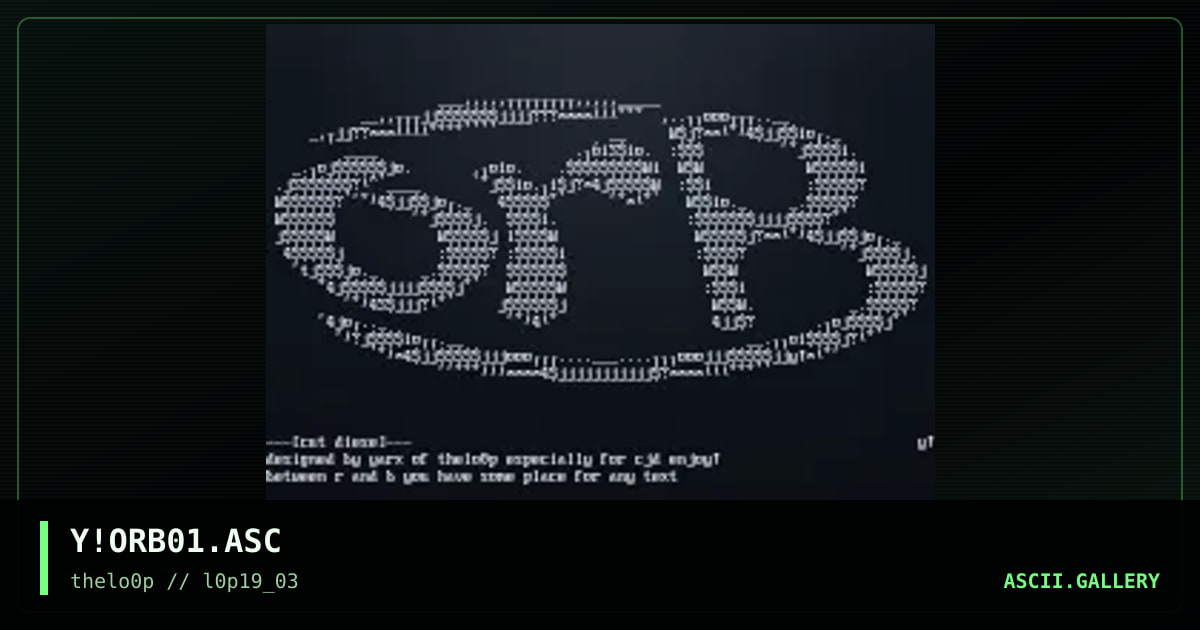 Y!ORB01.ASC, by yarx, 2003