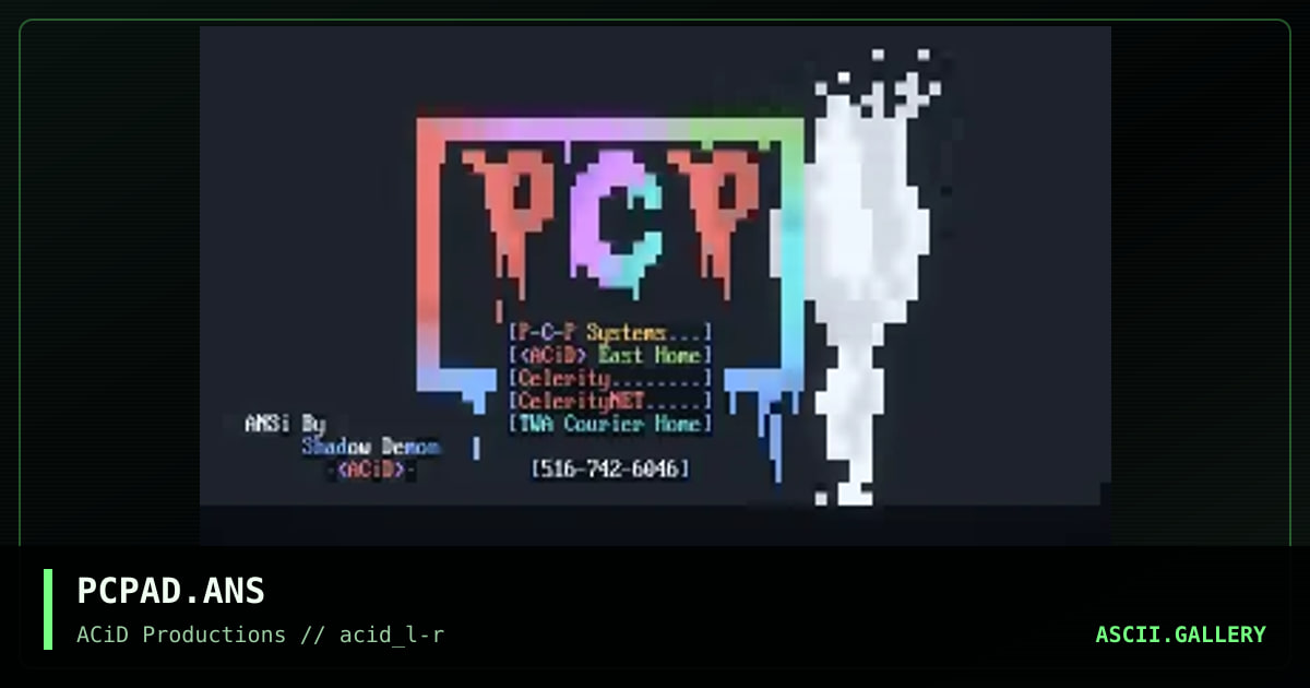 PCPAD.ANS, by shadow demon, 1990