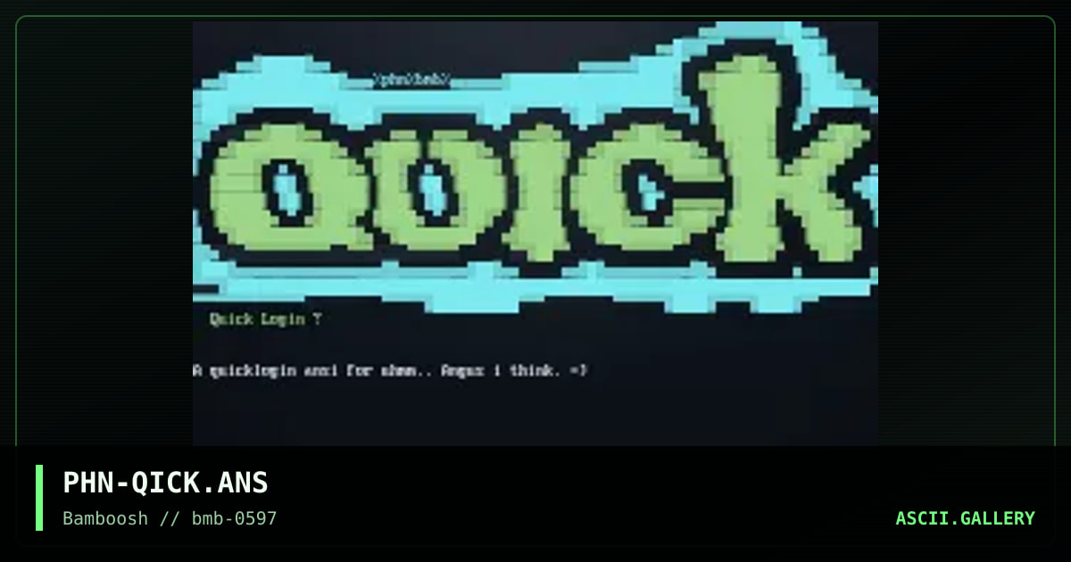 Quick login, by phanteon, 1997