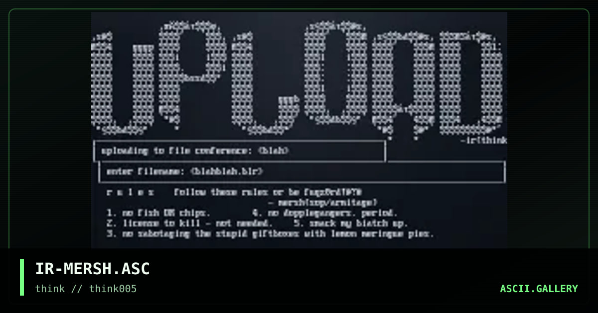 upload ascii for mersh & armitage, by irrational, 1998