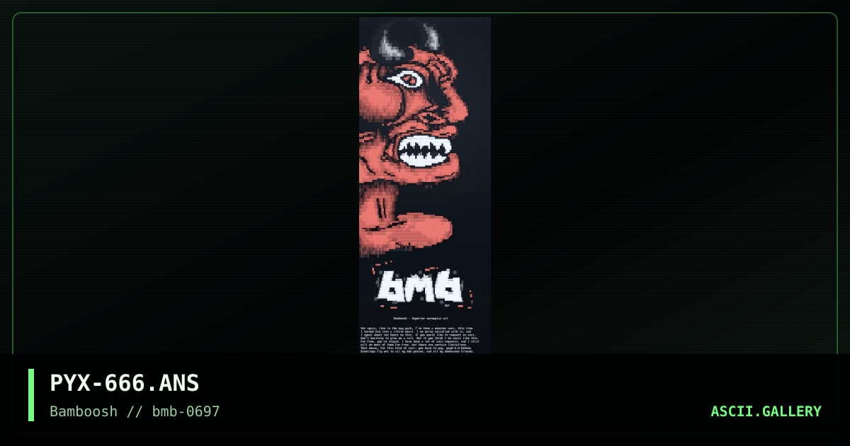 bmb - we're devils at art, by pyx, 1997