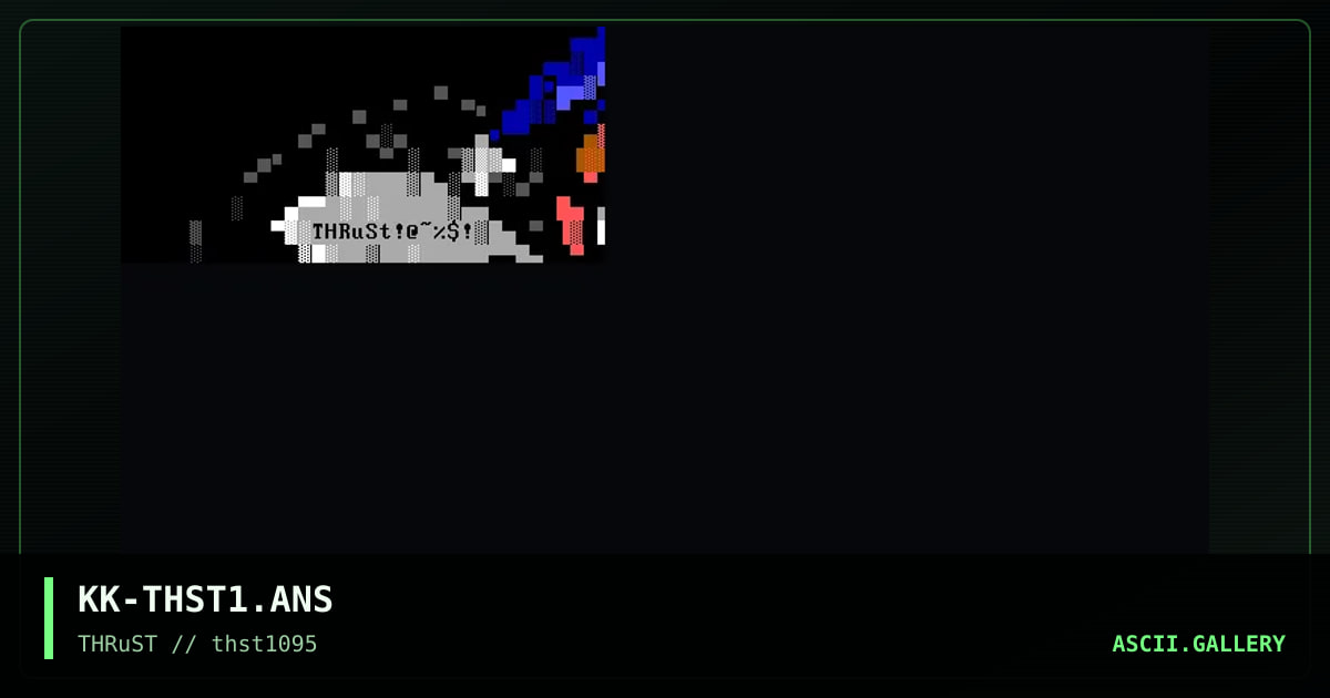 Thrust logo!#$%!@# leet!@#$!, by kamikaze, 1995