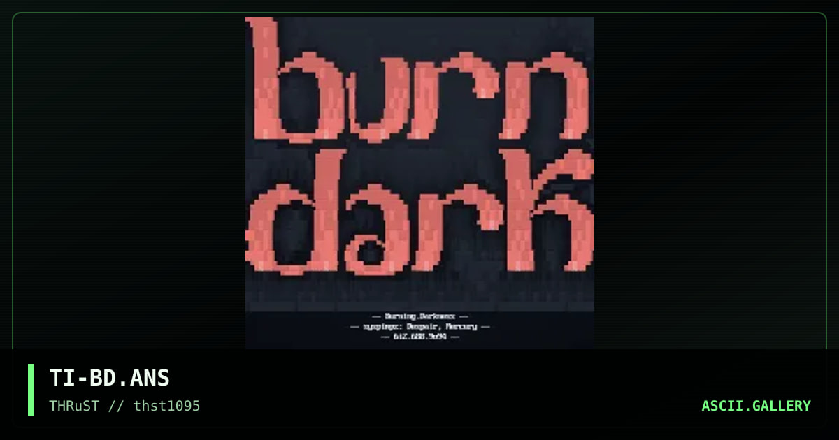 Burning Darkness, by trip, 1995