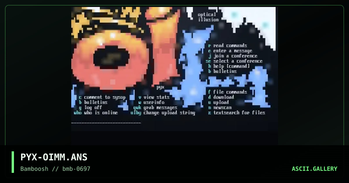 Optical Illusion Main Menu, by pyx, 1997