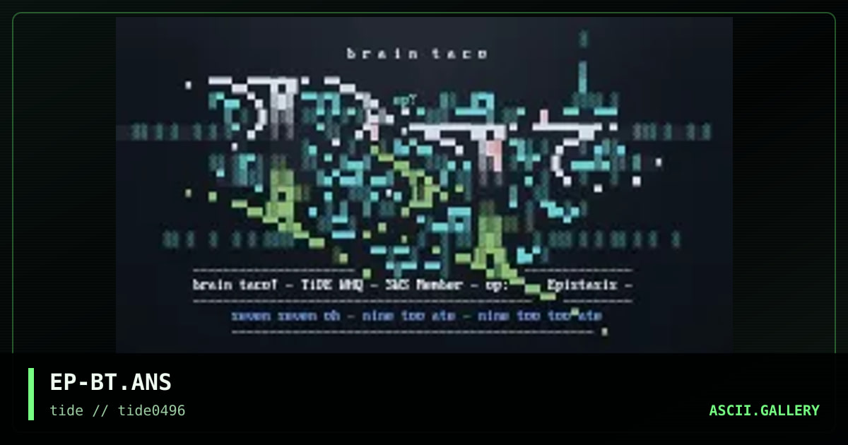 Brain Taco, by epistasis, 1996