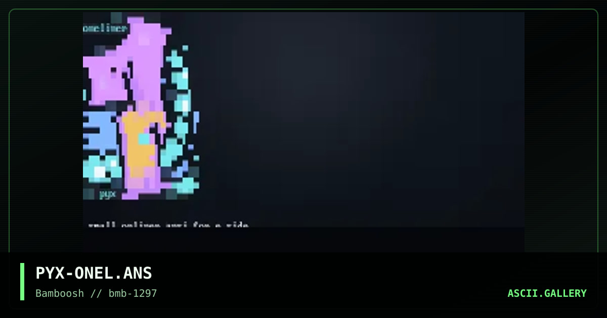 oneliner, by pyx, 1997