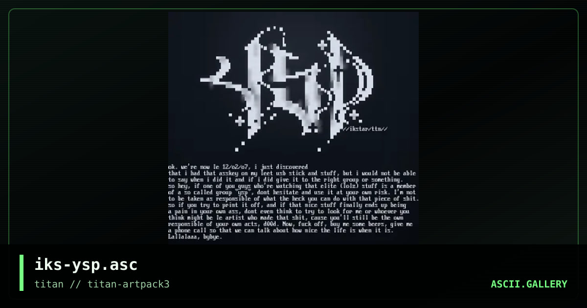iks-ysp.asc, by iks, 2017