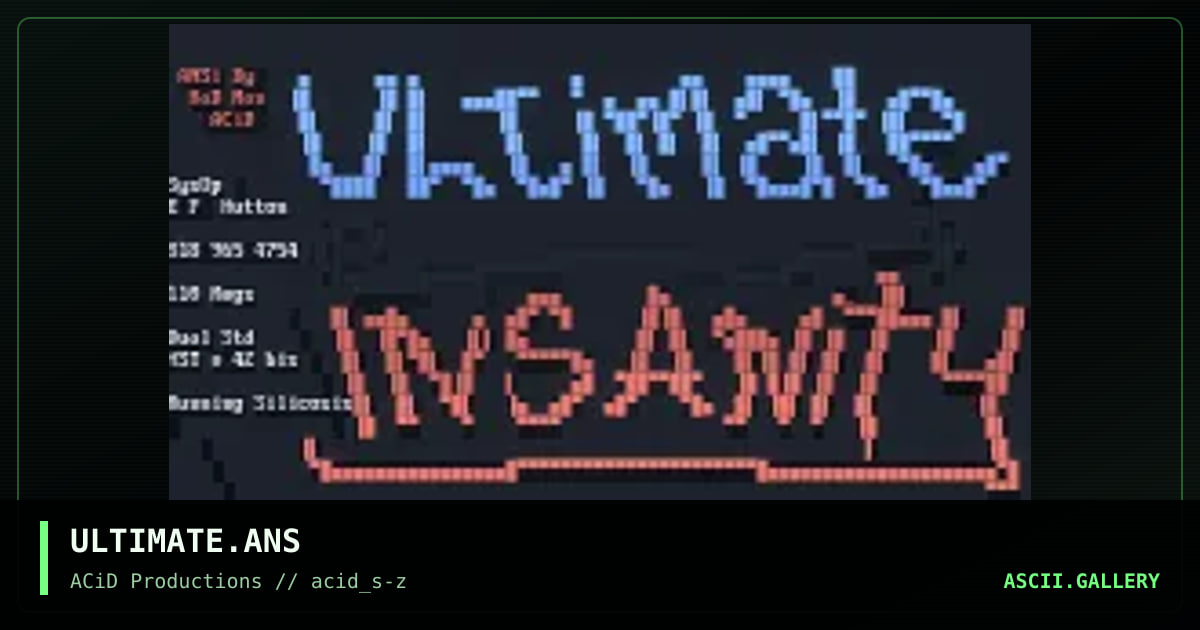 ULTIMATE.ANS, by rad man, 1990