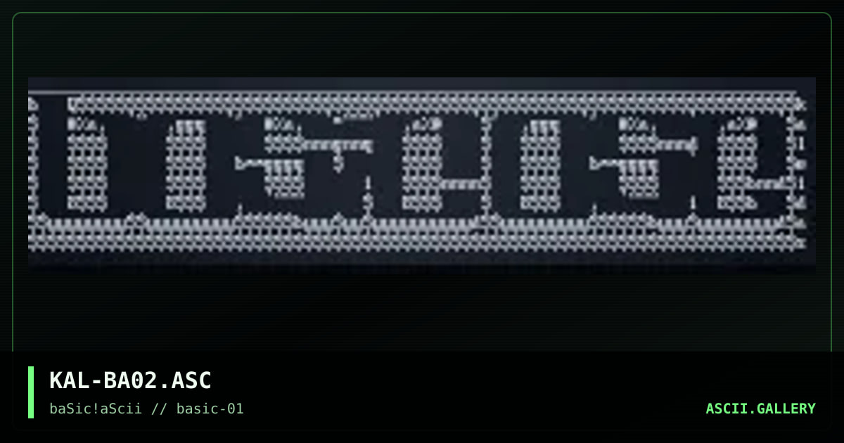 bASIC!aSCII, by kaleidas, 1996