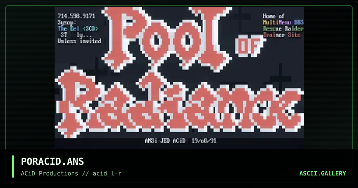 PORACID.ANS, by jed, 1990