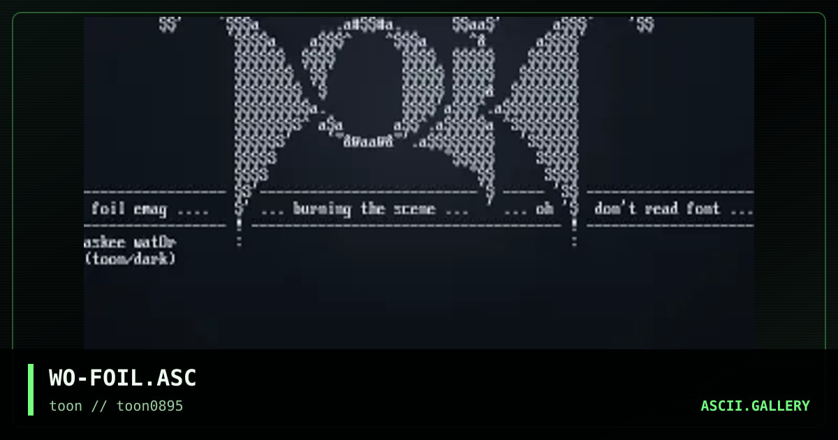 WO-FOIL.ASC, by wat0r, 1995