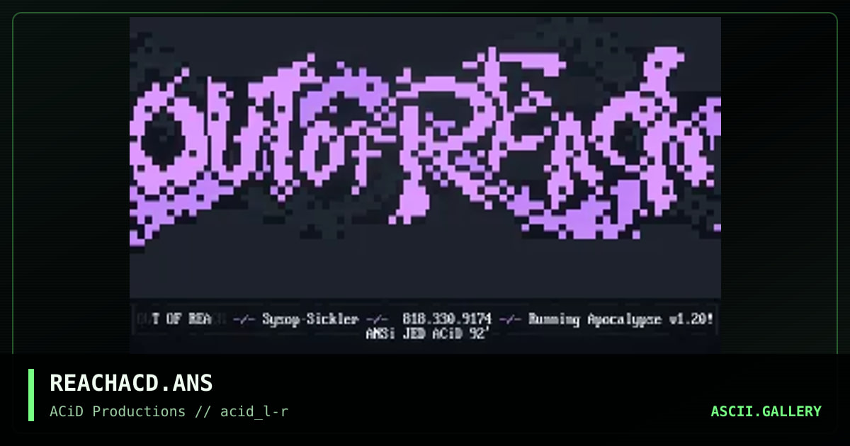 REACHACD.ANS, by jed, 1990