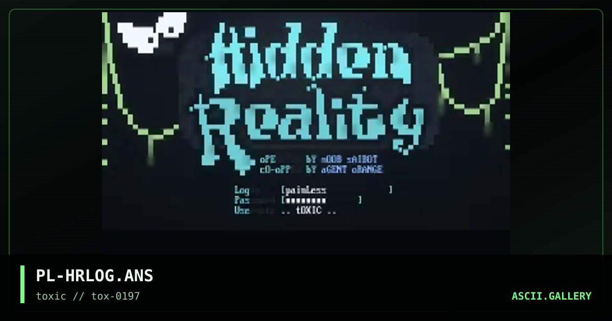 Hidden Reality Login, by painless, 1997