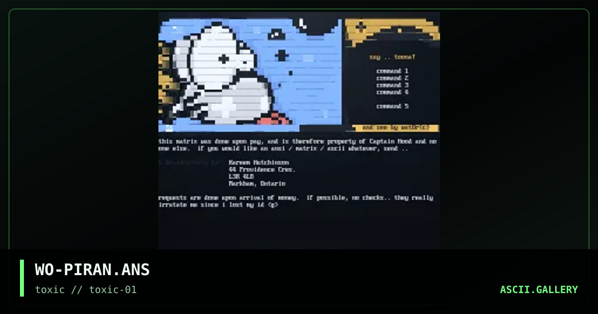 pIRANHA matrix, by wat0r, 1996