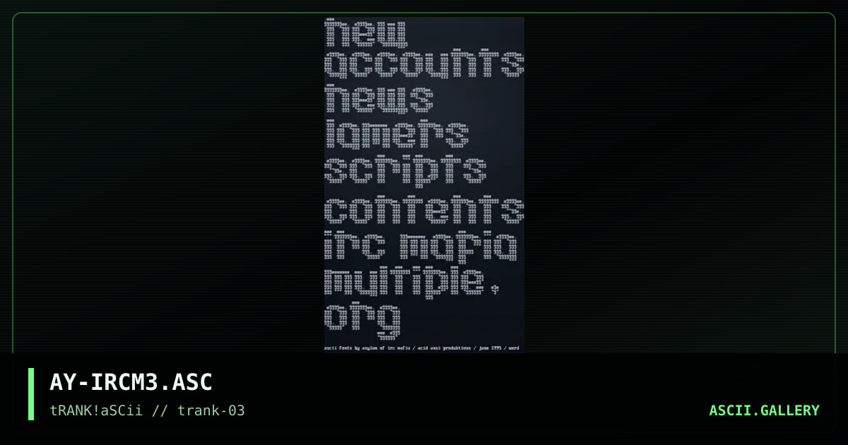 AY-IRCM3.ASC, by asylum, 1995